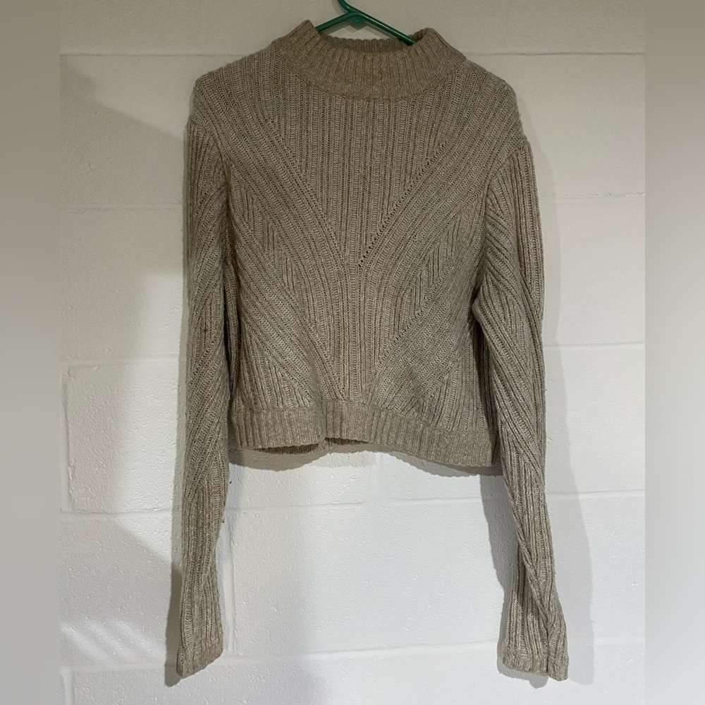 John + Jenn Taupe Cowl Neck Sweater
